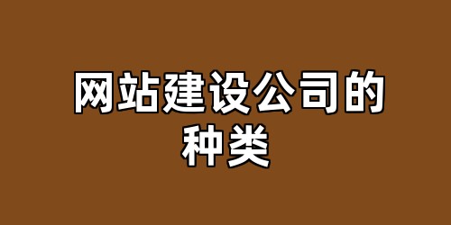 网站建设公司的种类